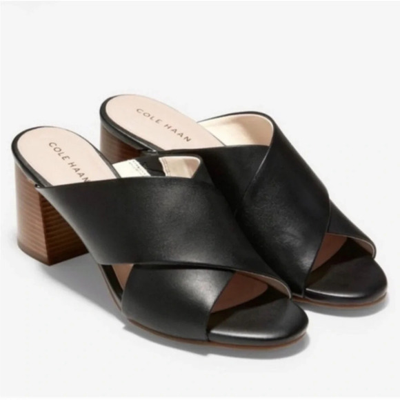 Cole Haan Shoes - New Cole Haan Dakota Criss Cross Black Leather Sandals 8B